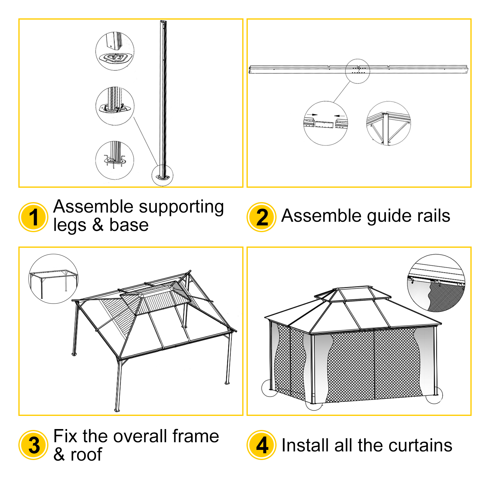 thumbnail image 2 of 10x10ft TAUS Double Roof Gazebo With Mosquito Netting – Waterproof, Weather Resistant, Khaki 2 of 4