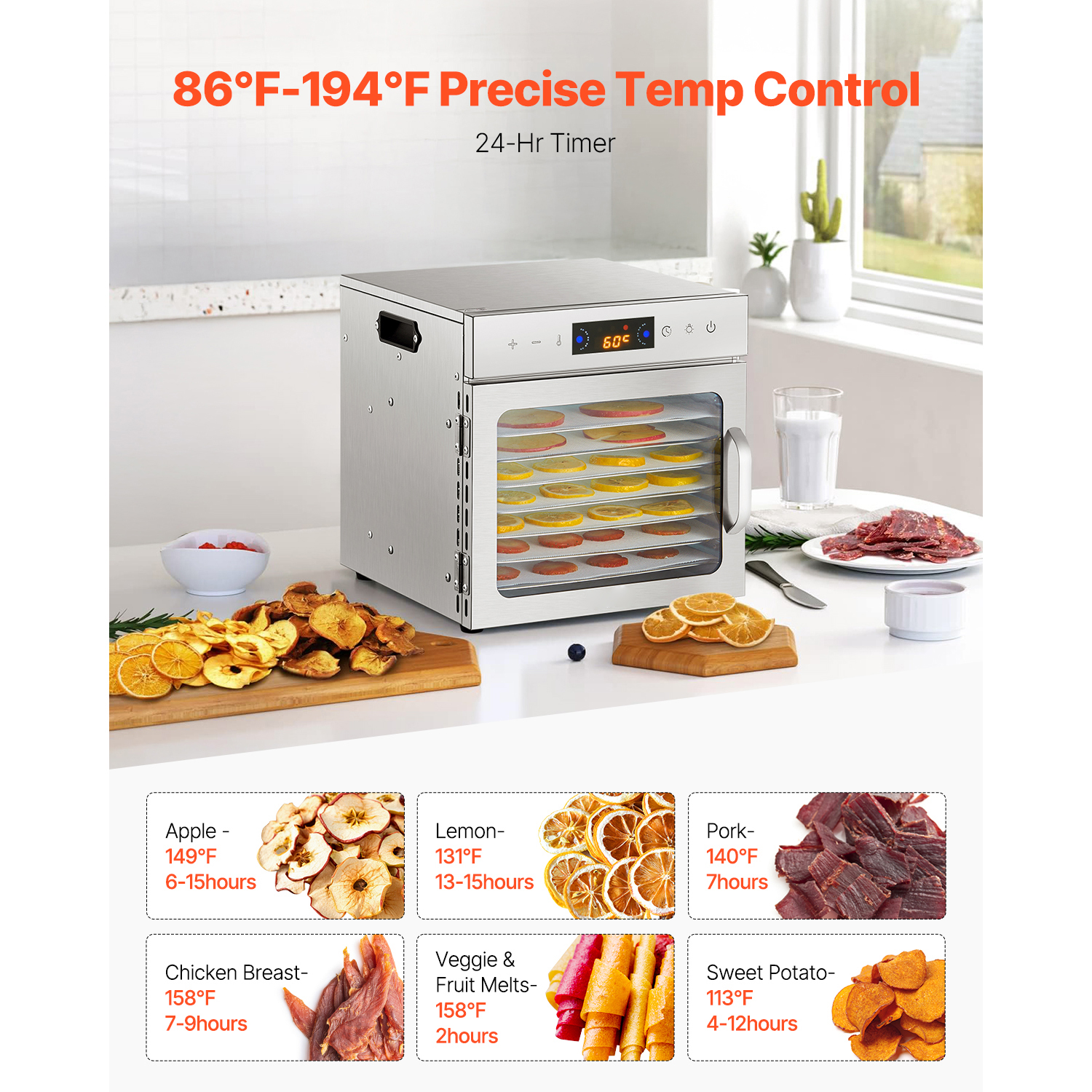 5/6/10/12 Trays Food Dehydrator Machine Fruit Jerky Drying Adjustable Time - Picture 66 of 92