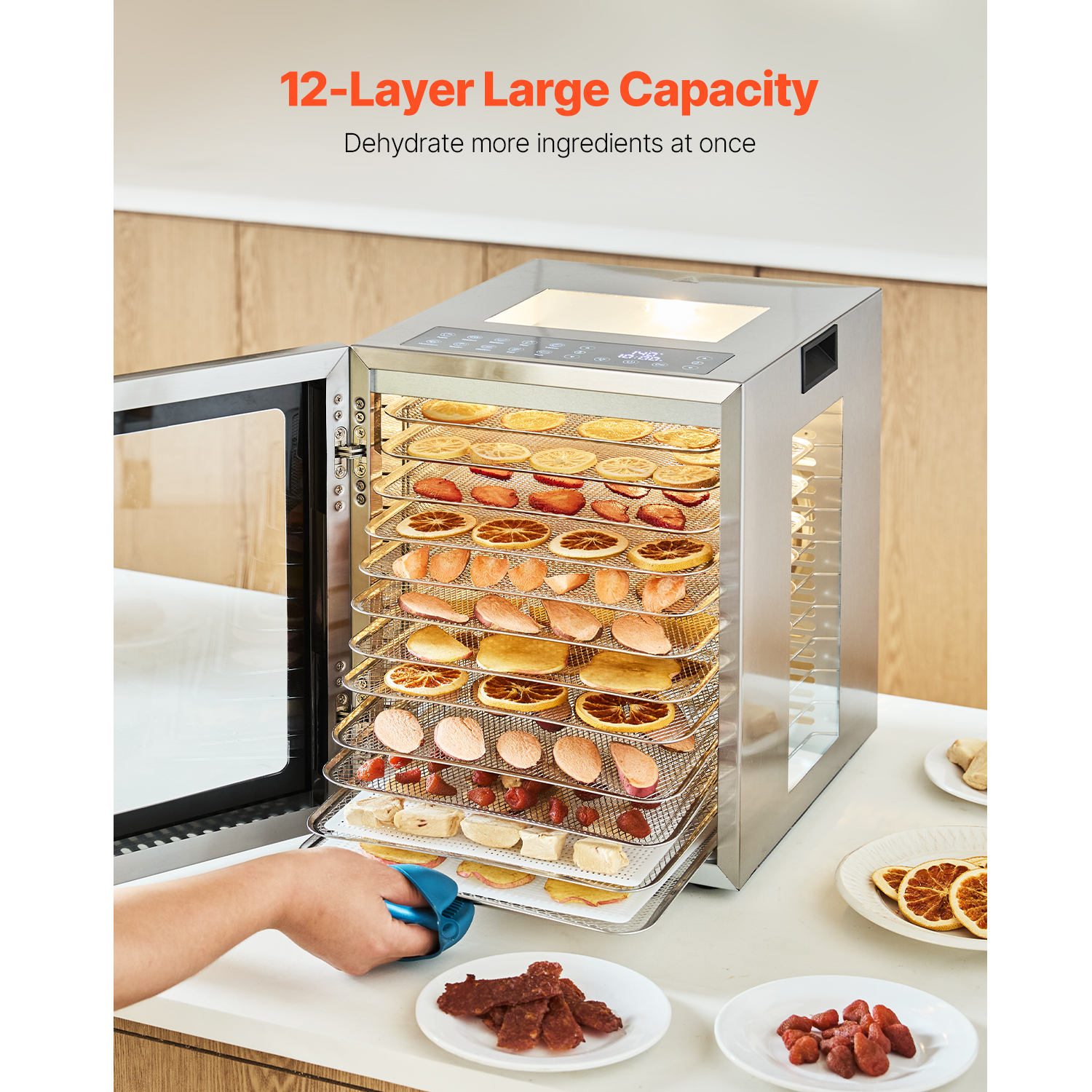 5/6/10/12 Trays Food Dehydrator Machine Fruit Jerky Drying Adjustable Time - Picture 75 of 92
