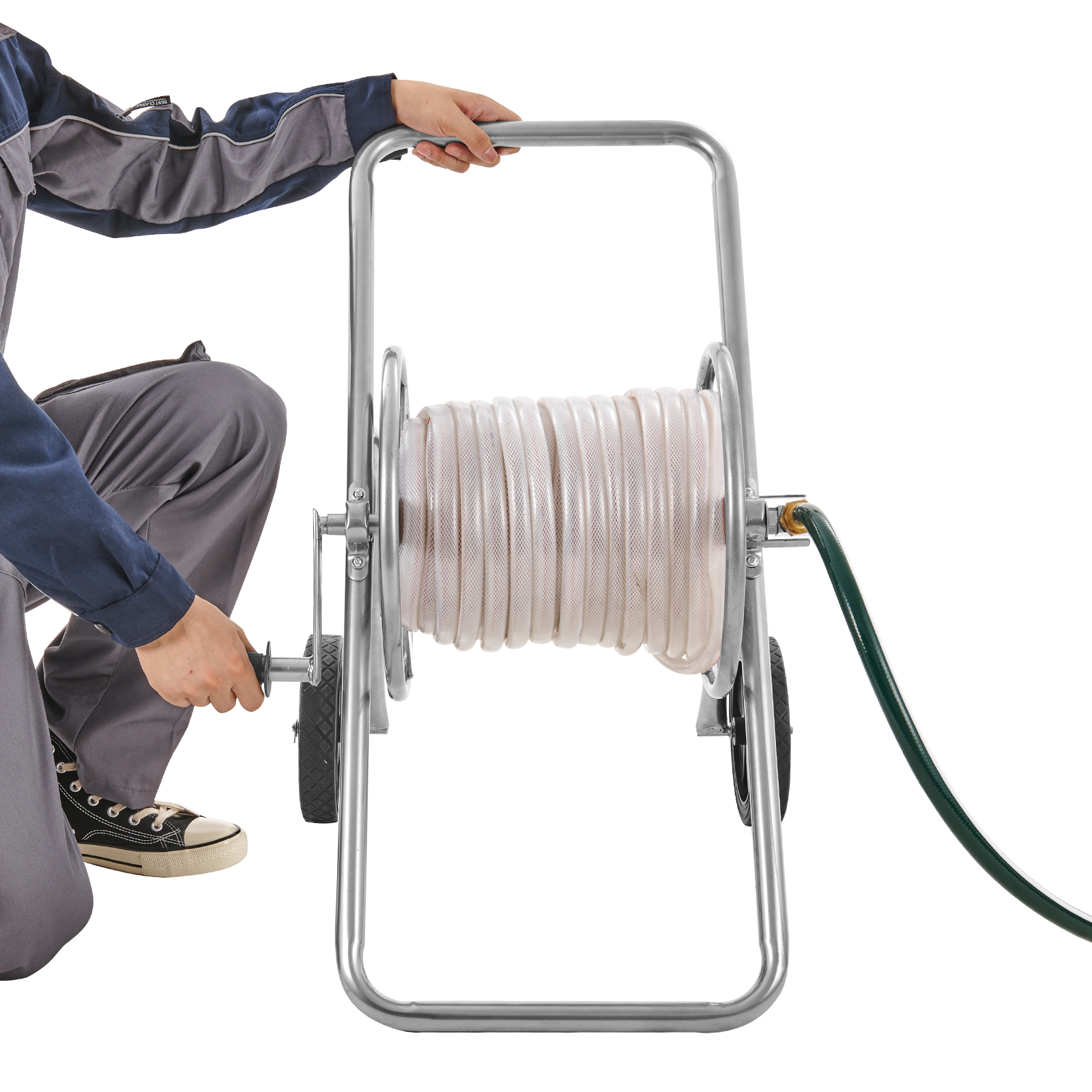 VEVOR Hose Reel Cart Hold Up to 175ft 200ft 250ft & 300ft of 5/8 Hose,  Garden Water Hose Carts Steel with Storage Basket - On Sale - Bed Bath &  Beyond - 38738283