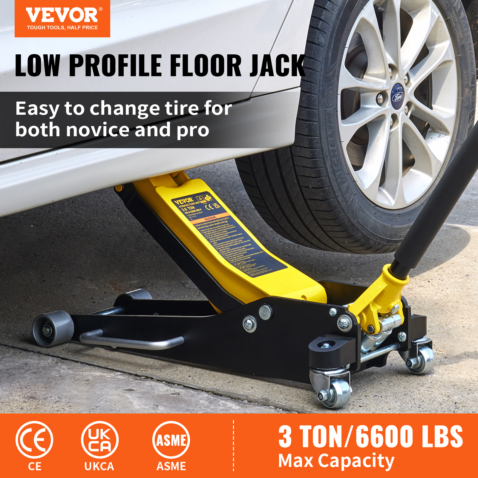 VEVOR Low Profile Floor Jack 2.5/4/3/1.5 Ton Heavy-Duty/Aluminum Steel Car Jack