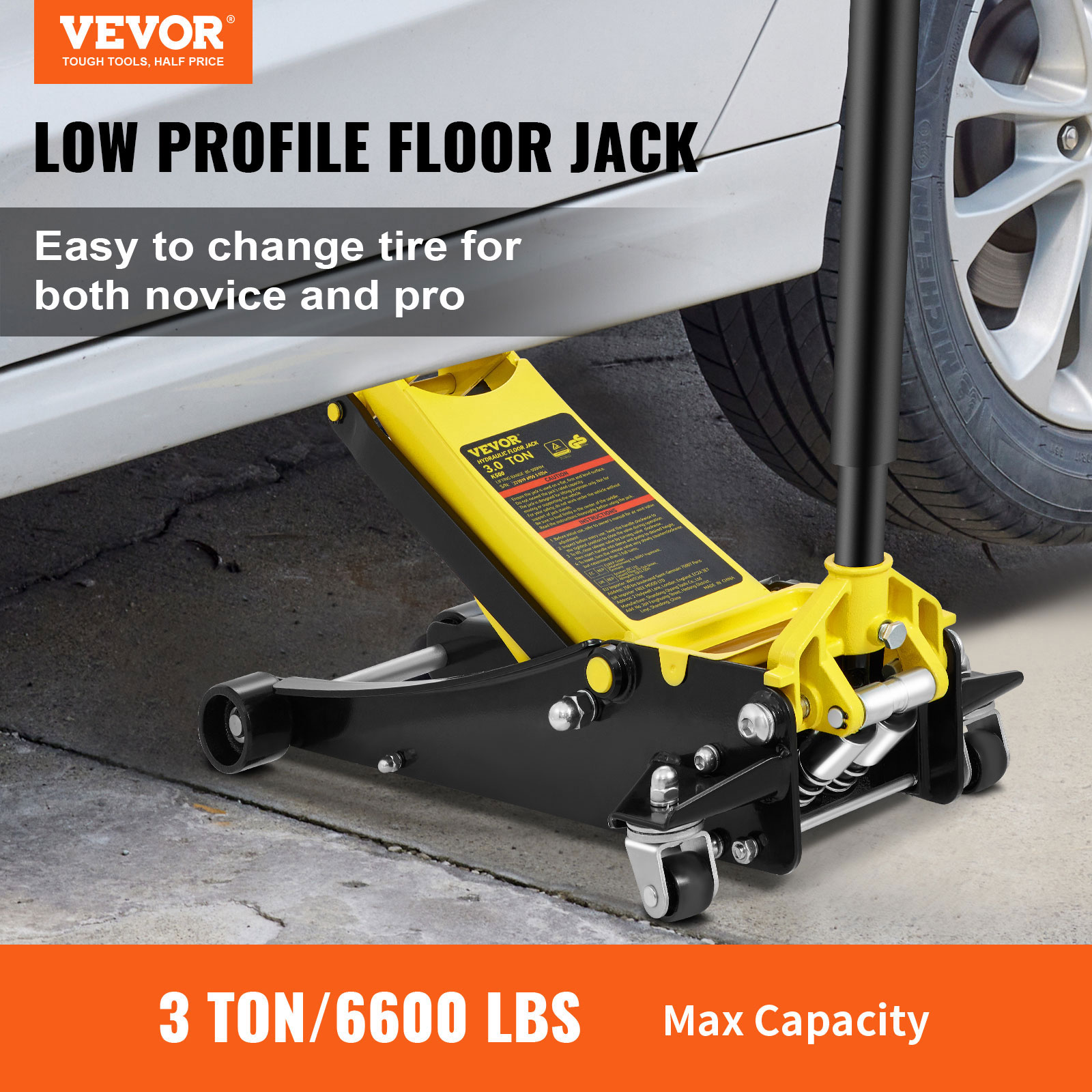 VEVOR Low Profile Floor Jack 2.5/4/3/1.5 Ton Heavy-Duty/Aluminum Steel Car Jack