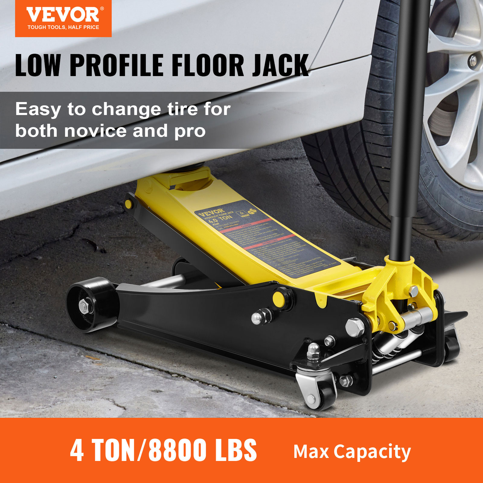 VEVOR Low Profile Floor Jack 2.5/4/3/1.5 Ton Heavy-Duty/Aluminum Steel Car Jack