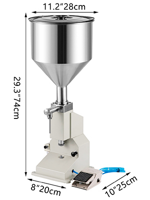 VEVOR A02 Pneumatic Paste Liquid Filling Machine, 5-50ml Bottle Filler, Liquid Paste Filling Machine, Semi-auto Paste Bottle Filling Machine for Liquids Pastes and Cream
