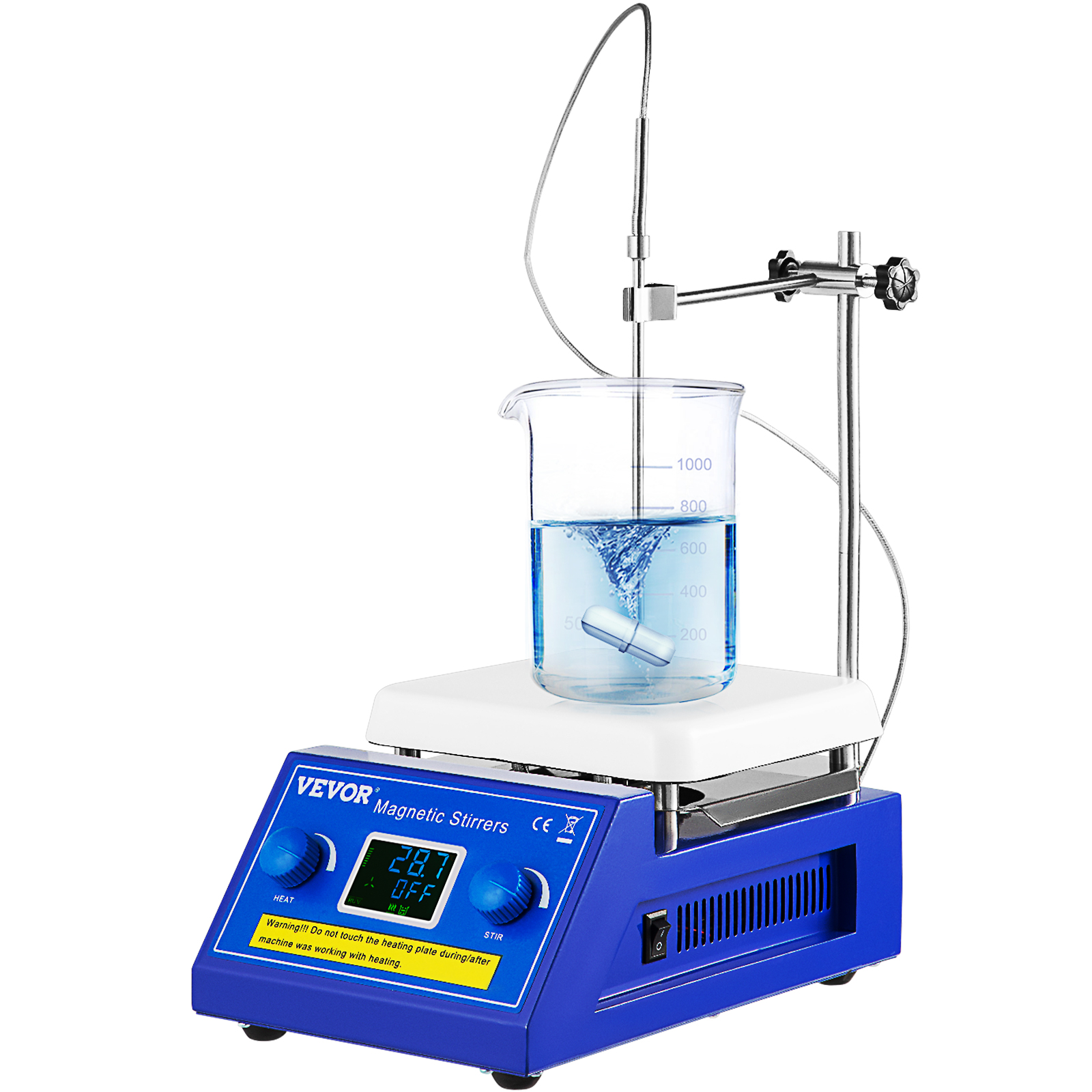 Hot Plate with Magnetic Stirrer and Detachable Support Bar w/ Clamp