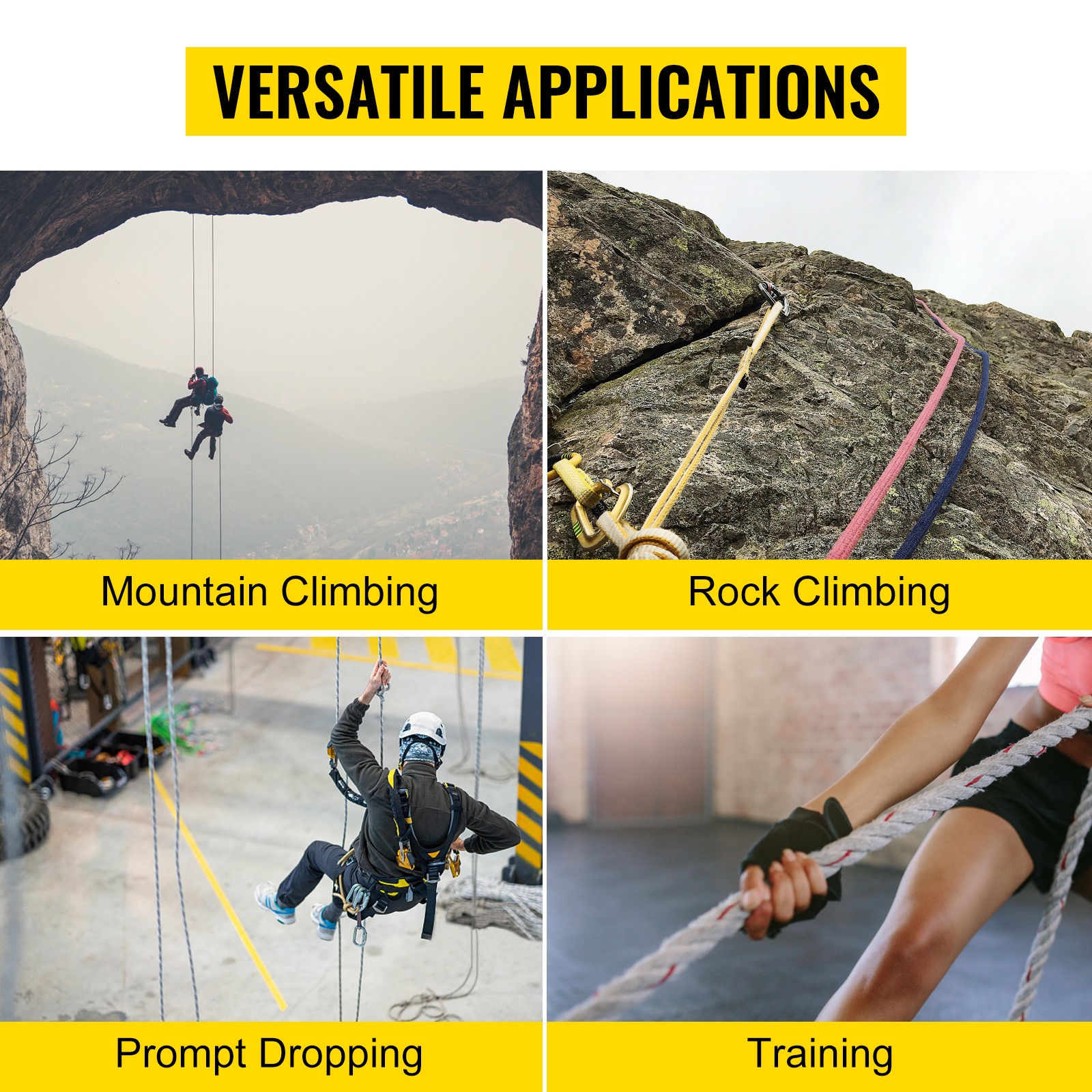 Шків VEVOR з двома роликами для альпінізму, скелелазіння та тренувань.