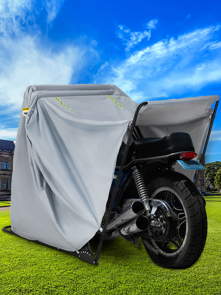 L-Peach 190T Telo Alluminio Coprimoto Copertura del Motociclo 50cc-1000cc ATV Scooter Impermeabile Antipolvere Anti UV con Sacca per Il Trasporto Nero e Argento Protezione 