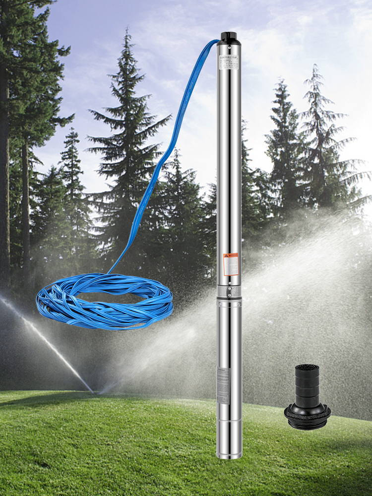 Happybuy Well Pump 3 HP 220V Submersible Well Pump 630ft Head 42GPM Stainless Steel Deep Well Pump for Industrial and Home Use 
