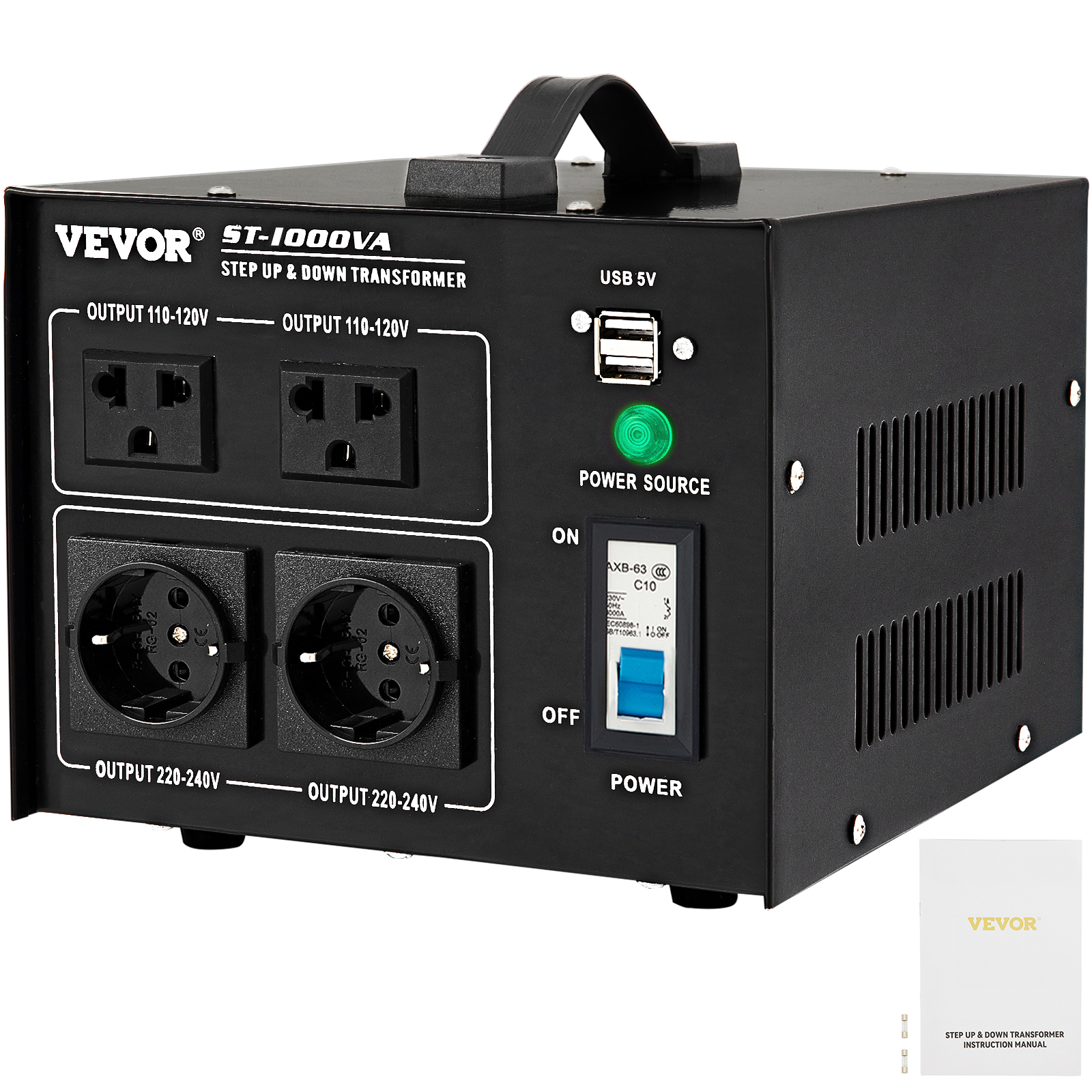 VEVOR 500VA Variable Transformer 110V 60Hz Input Voltage Digital Display  0-130V Output Automatic Voltage Regulator for US Plug 
