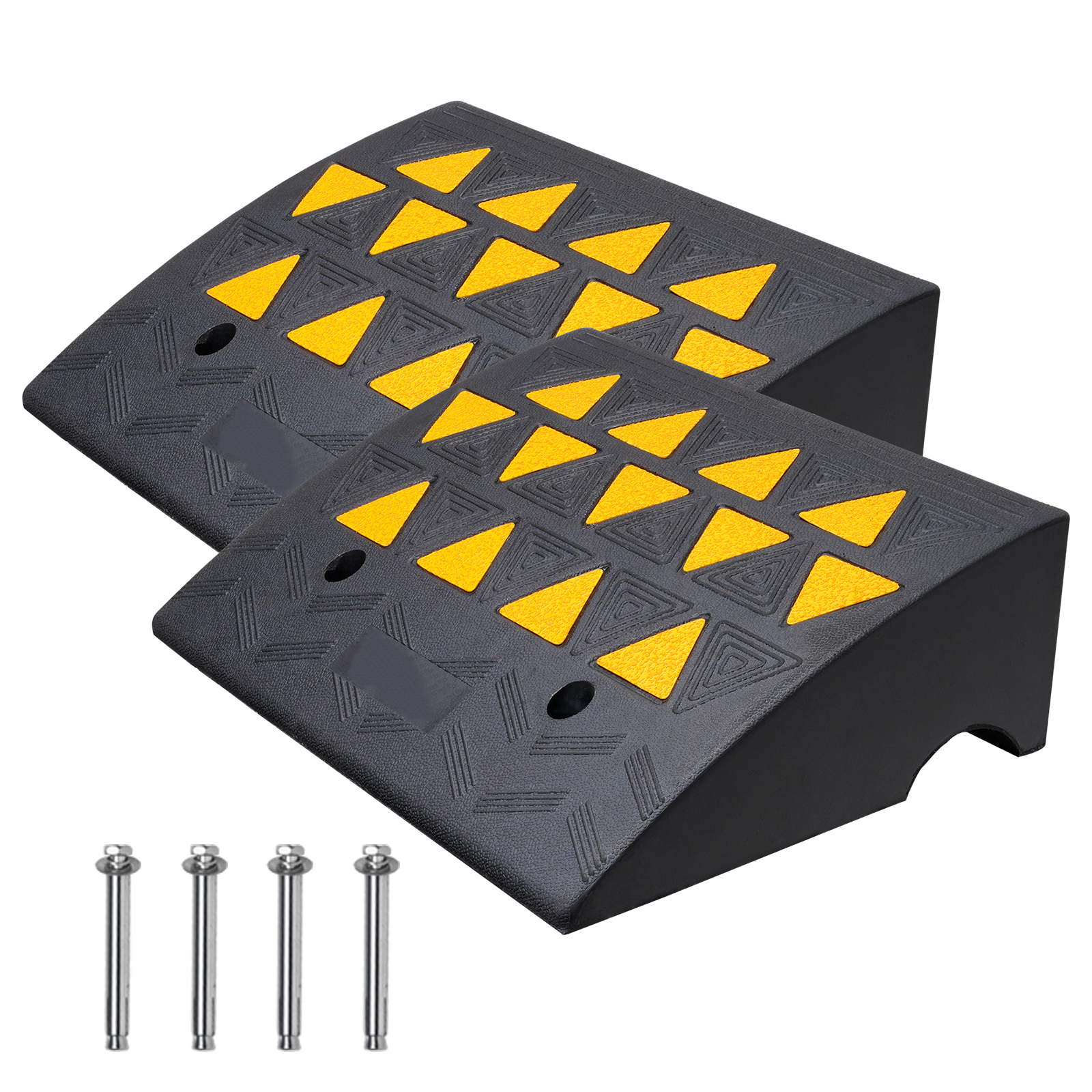 Uimoso Rubber Curb Ramp for Driveway Heavy Duty Threshold Ramp 3.7"/4.3"/5"/6"