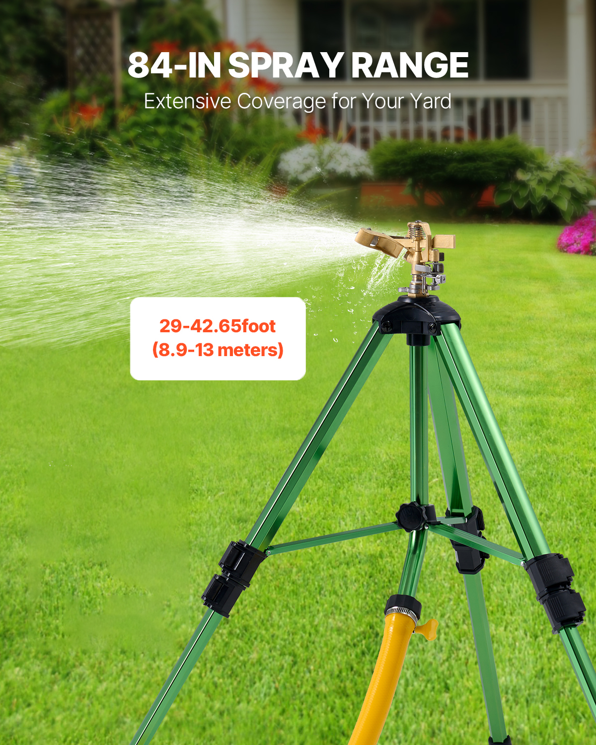 VEVOR Tripod Sprinkler 360° Spray Heavy Duty Sprinklers for Lawn Garden 1/2 Pack