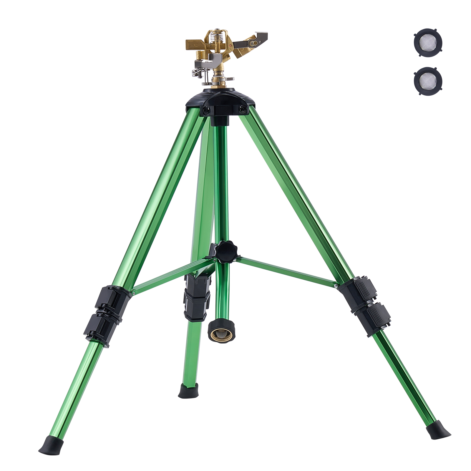 VEVOR Tripod Sprinkler 360° Spray Heavy Duty Sprinklers for Lawn Garden 1/2 Pack