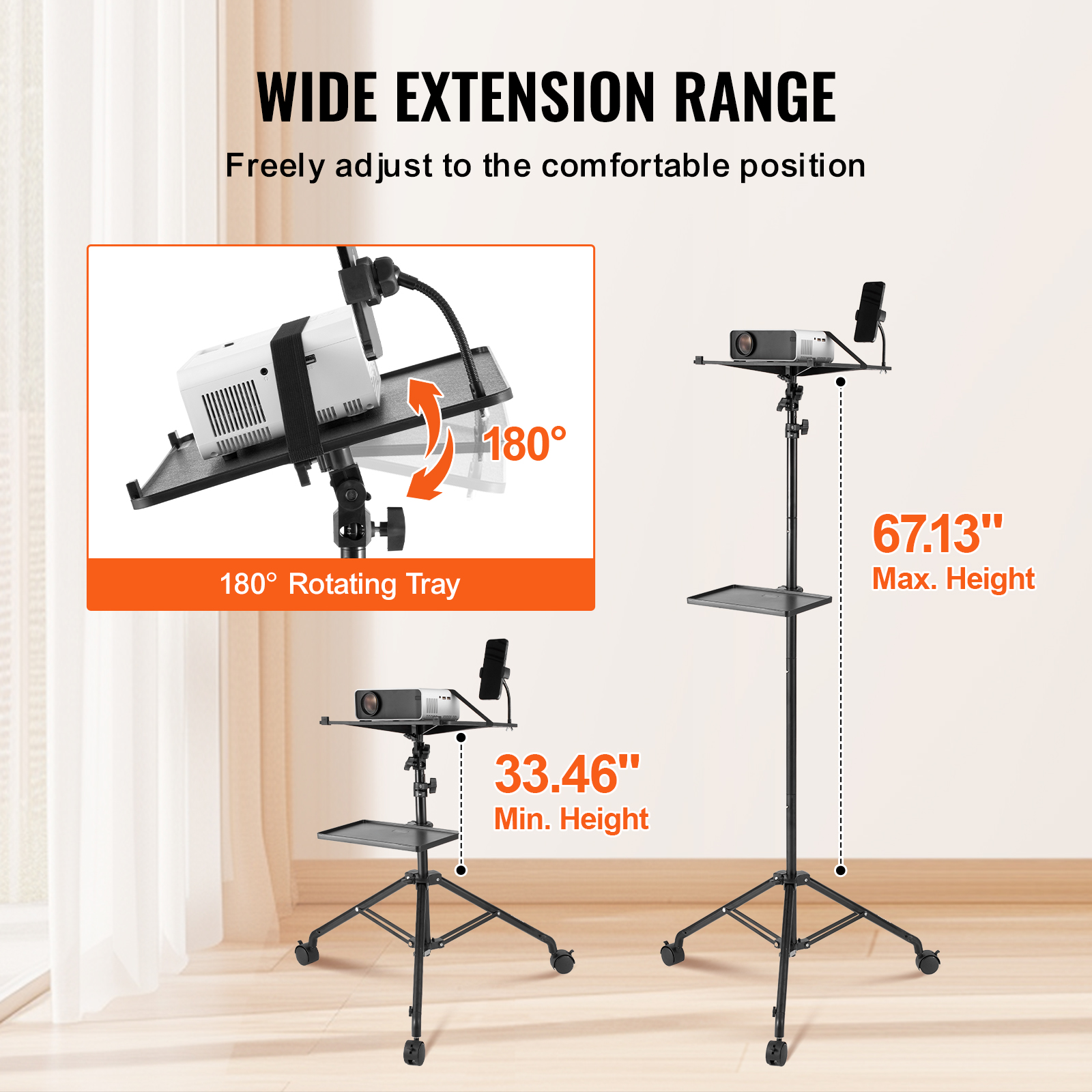 Projector Lift/Stand Laptop Floor/Tripod Stand Adjustable Height 57/59/63/67"