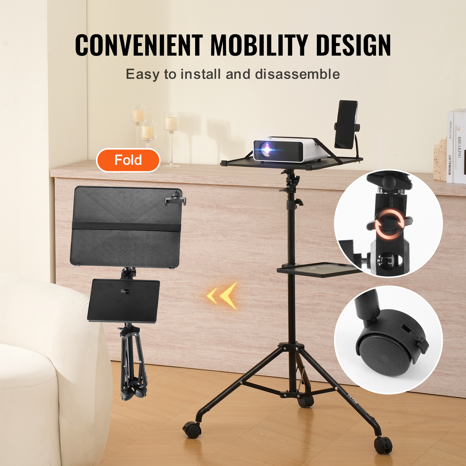 Projector Lift/Stand Laptop Floor/Tripod Stand Adjustable Height 57/59/63/67"