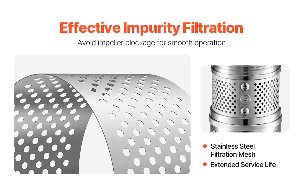 Pompa Sommergibile Per Pozzi Profondi VEVOR - 550W, 230V, Portata 100 L/min, Prevalenza 53 M | Acciaio Inox IP68 - Foto 11