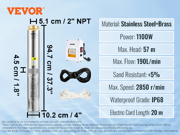 VEVOR 12 V Hochdruck-Membrane Wasserpumpe, 4 GPM Hochdruckmembran