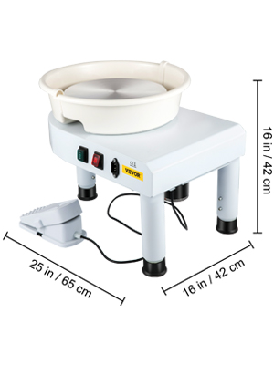 VEVOR Máquina Eléctrica de Cerámica 25 cm Torno Alfarero 350 W 220 V Rueda  de Cerámica