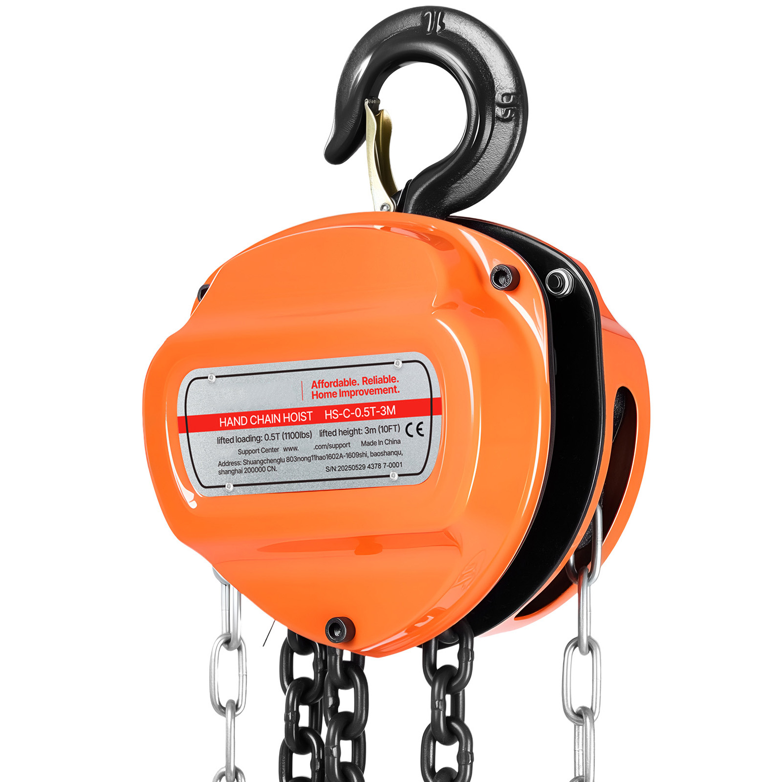 Uimoso Manual Chain Hoist 1100-6600lbs Load w/10/20ft G80 Chain 1T/2T/3T - Produktbild 10