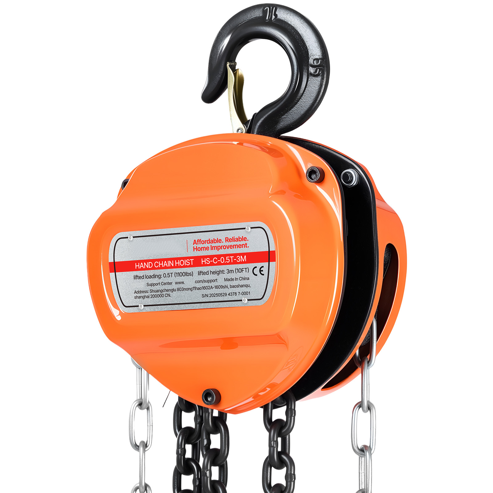 Uimoso Manual Chain Hoist 1100-6600lbs Load w/10/20ft G80 Chain 1T/2T/3T - Produktbild 8