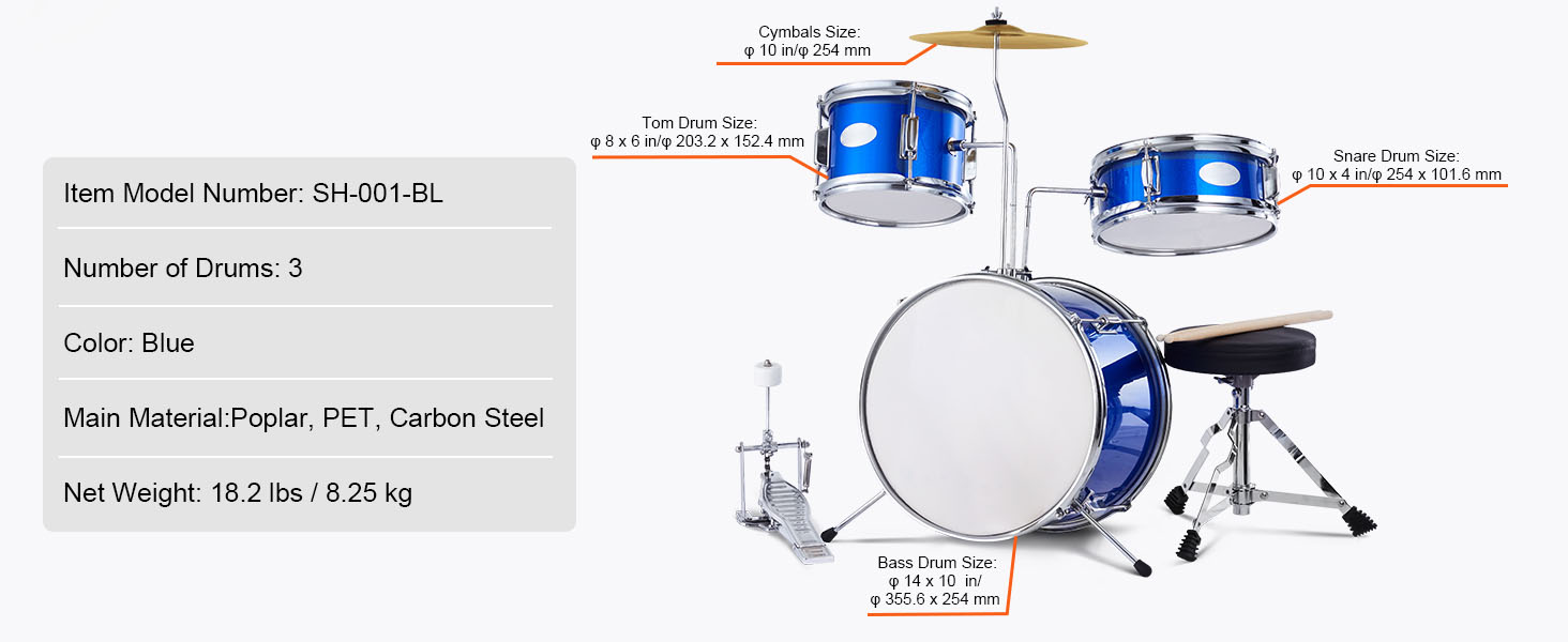 blue kids drum set