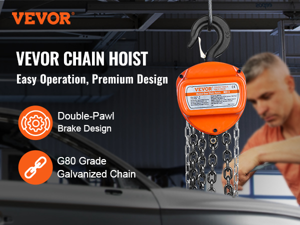 Manual Chain Hoist,Double-Pawl Brake,G80 Chain