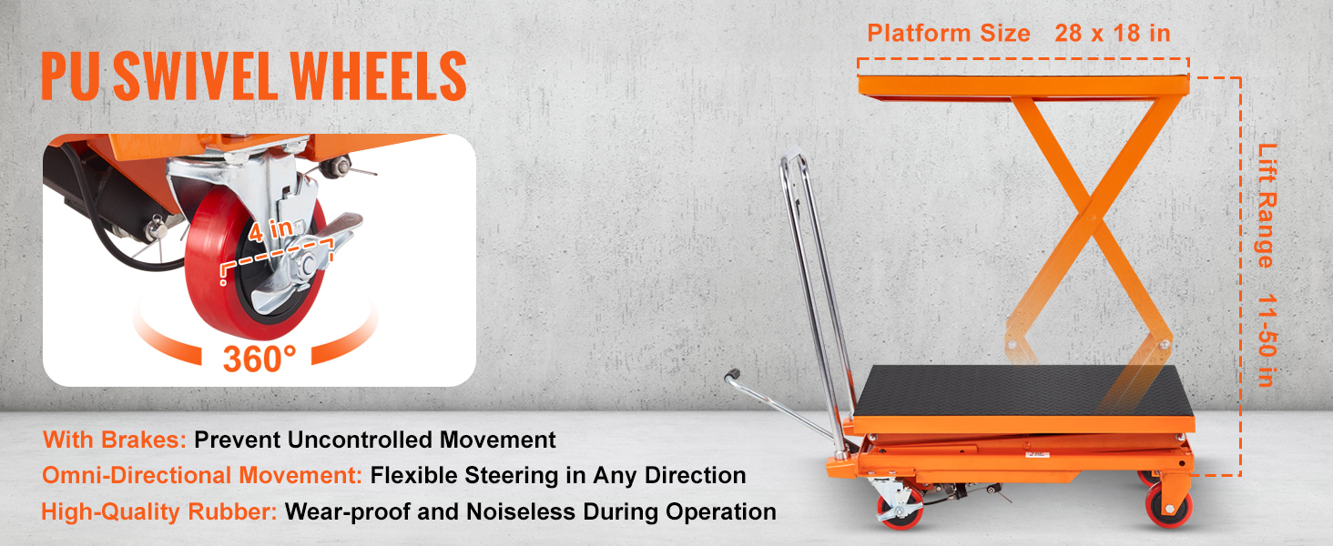 Hydraulischer Scherenhubtisch 150kg Doppelscheren Hubtischwagen 275–1270mm Hydraulic Lift Table A100 2.2w