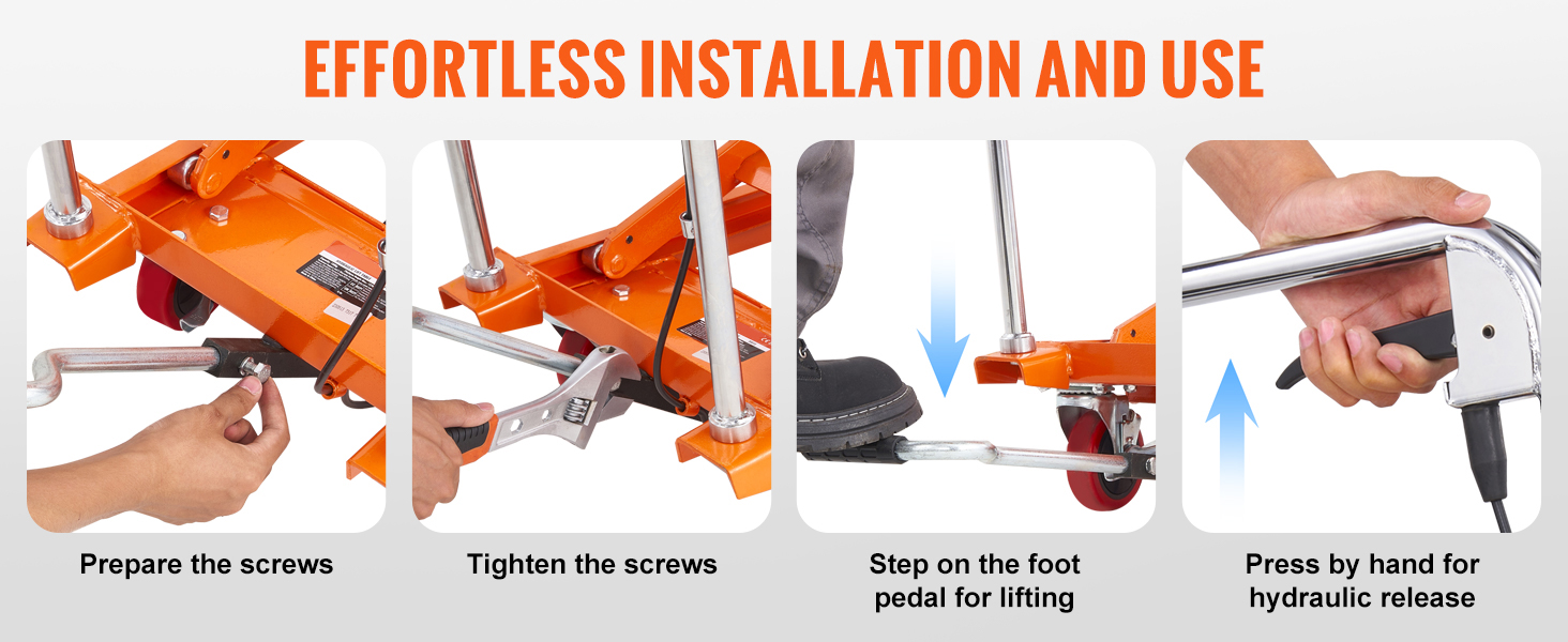 Hydraulischer Scherenhubtisch 150kg Doppelscheren Hubtischwagen 275–1270mm Hydraulic Lift Table A100 2.3w