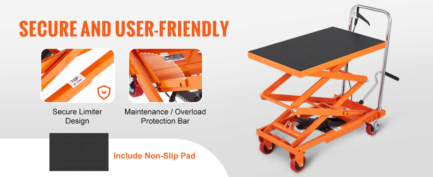 Hydraulischer Scherenhubtisch 150kg Doppelscheren Hubtischwagen 275–1270mm Hydraulic Lift Table A100 2.4w