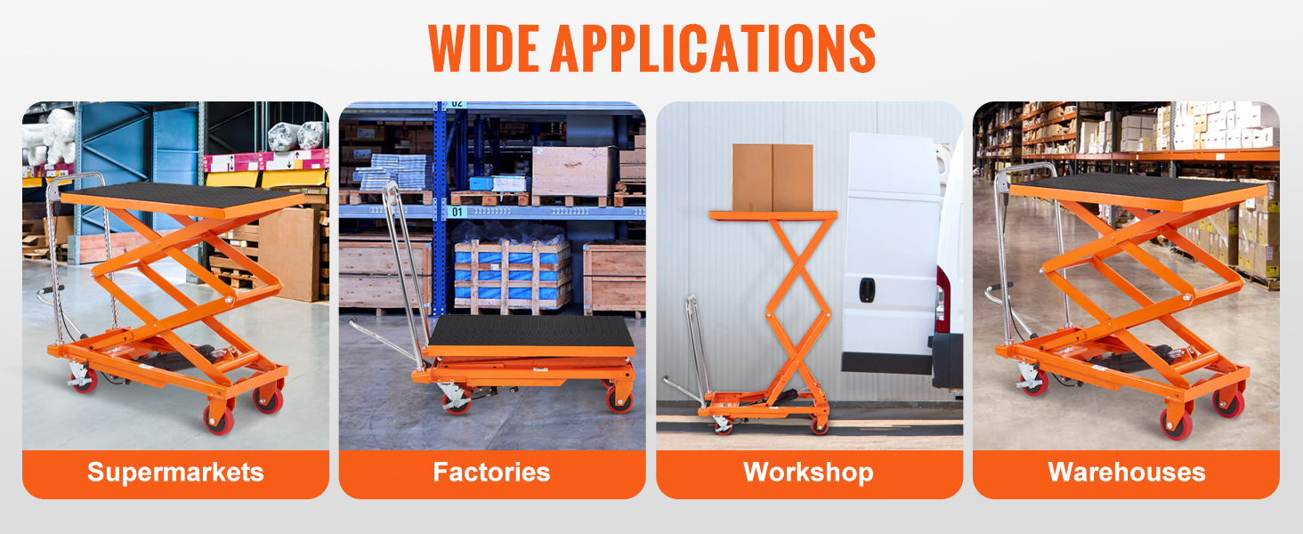Hydraulischer Scherenhubtisch 150kg Doppelscheren Hubtischwagen 275–1270mm Hydraulic Lift Table A100 2.5w