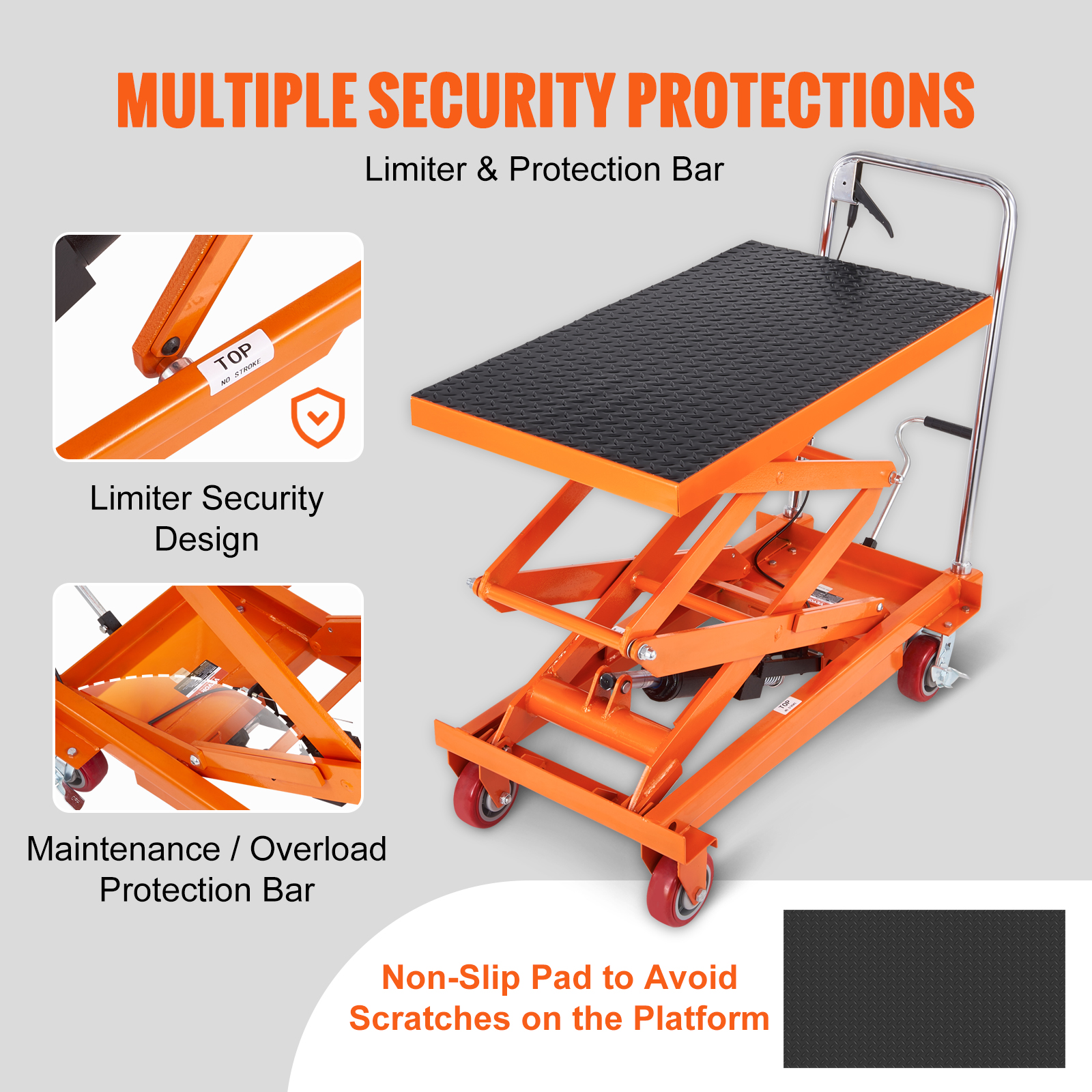 VEVOR Hydraulic Lift Table Cart 1100/330/500/770/1760 lbs Single/Double Scissor - Picture 91 of 110