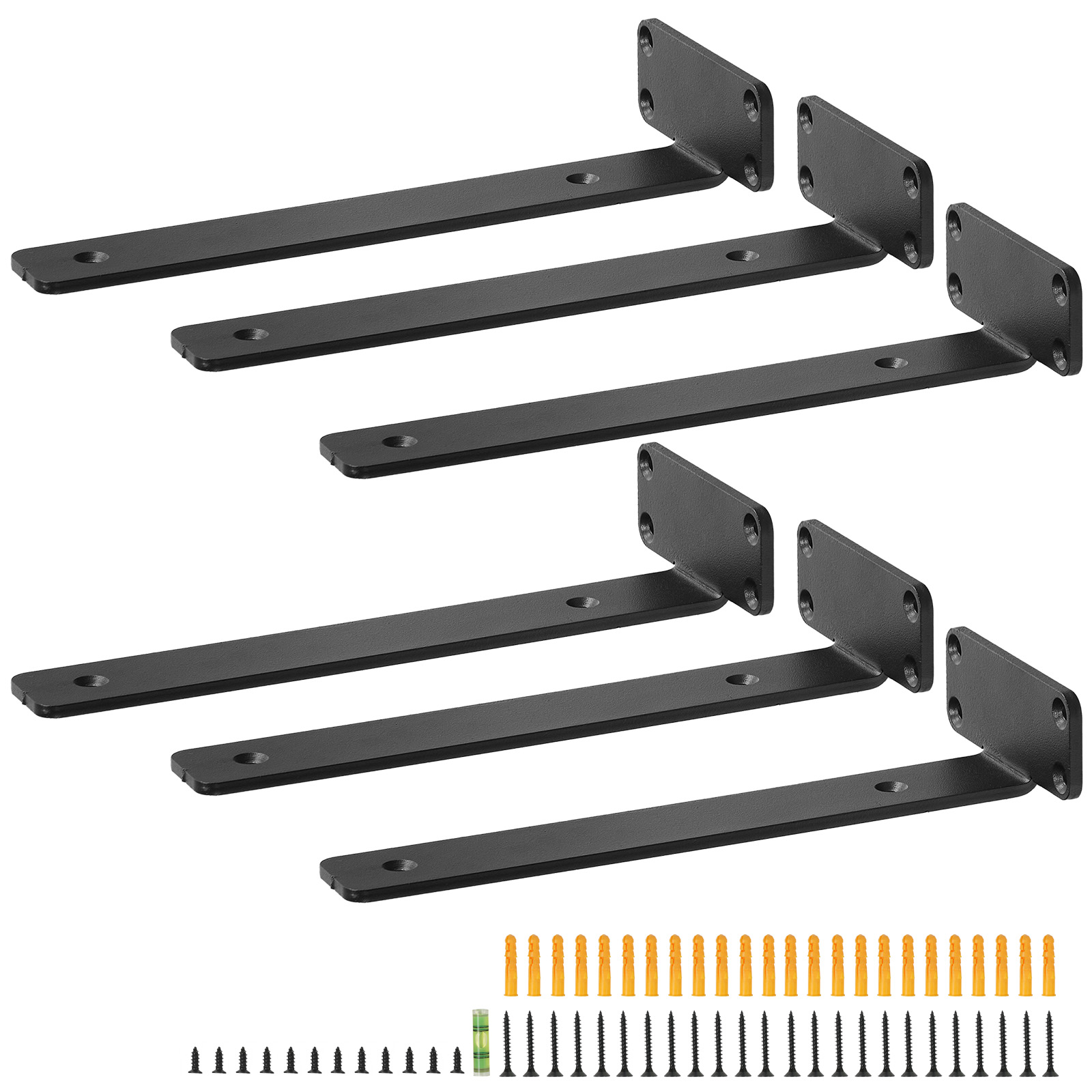 VEVOR 2-12Pcs Shelf Bracket 6"-24" Heavy Duty Floating Shelf Brackets