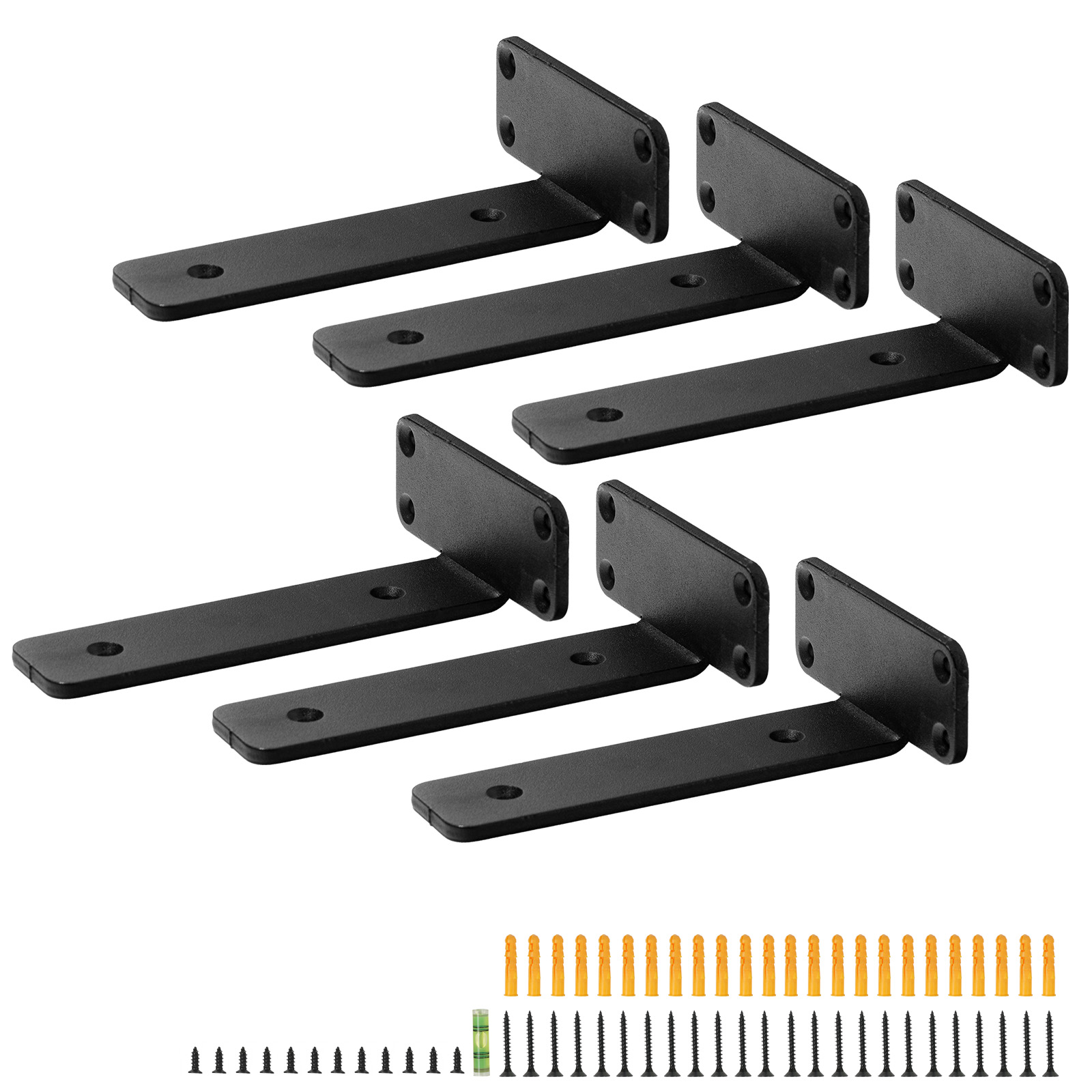 VEVOR 2-12Pcs Shelf Bracket 6"-24" Heavy Duty Floating Shelf Brackets