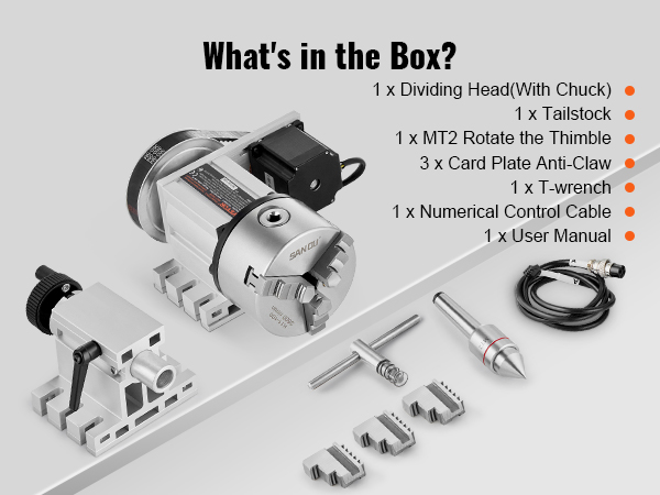 VEVOR Dividing Head, K11-100mm 3-Jaw Chuck, CNC Router Milling Machine ...