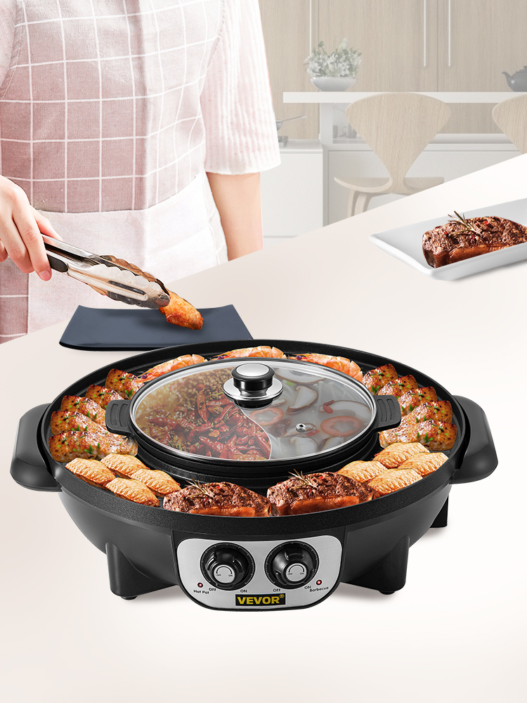 Title 3, VEVOR 2-in-1-Elektro-Hot-Pot-BBQ-Grill, 2200 W,...