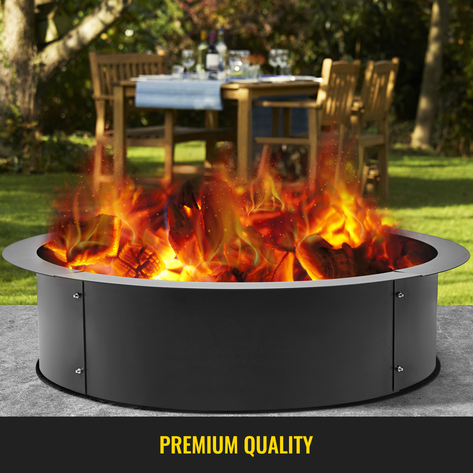 Manifesteren Overwegen Bediende VEVOR Fire Pit Ring 45-Inch Outer/39-Inch Inner Diameter, 3.0mm Thick Heavy  Duty Solid Steel, Fire Pit Liner DIY Campfire Ring Above or In-Ground for  Outdoor | VEVOR US