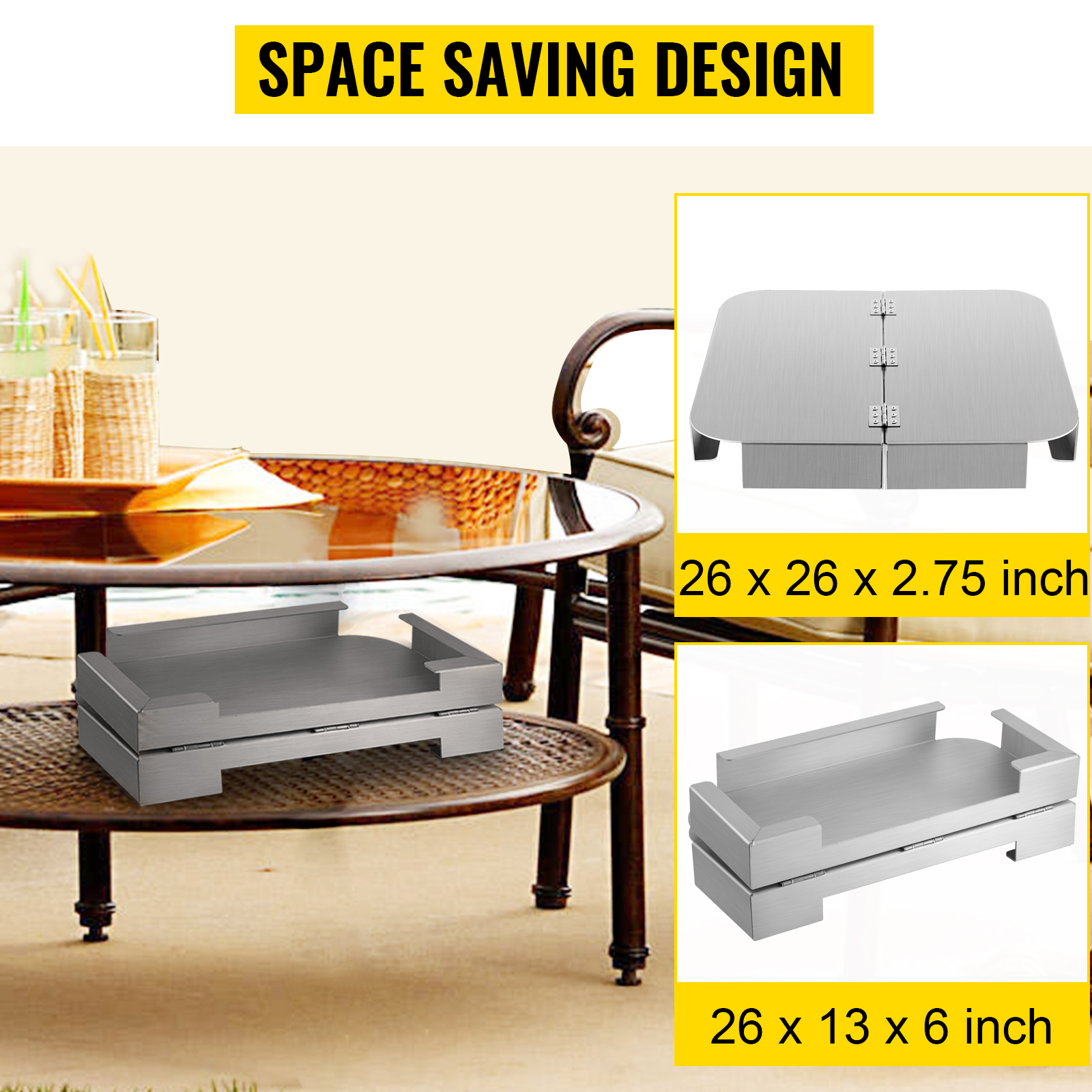 VEVOR Fire Pit Heat Shield, 26 x 26 inch Deck Defender & Grass Guard