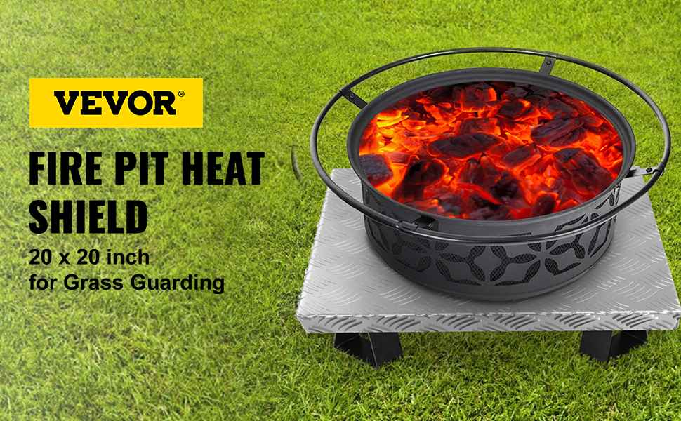 Vevor Fire Pit Heat Shield 20x20 Inch Fire Pit Mat Carbon Steel Deck