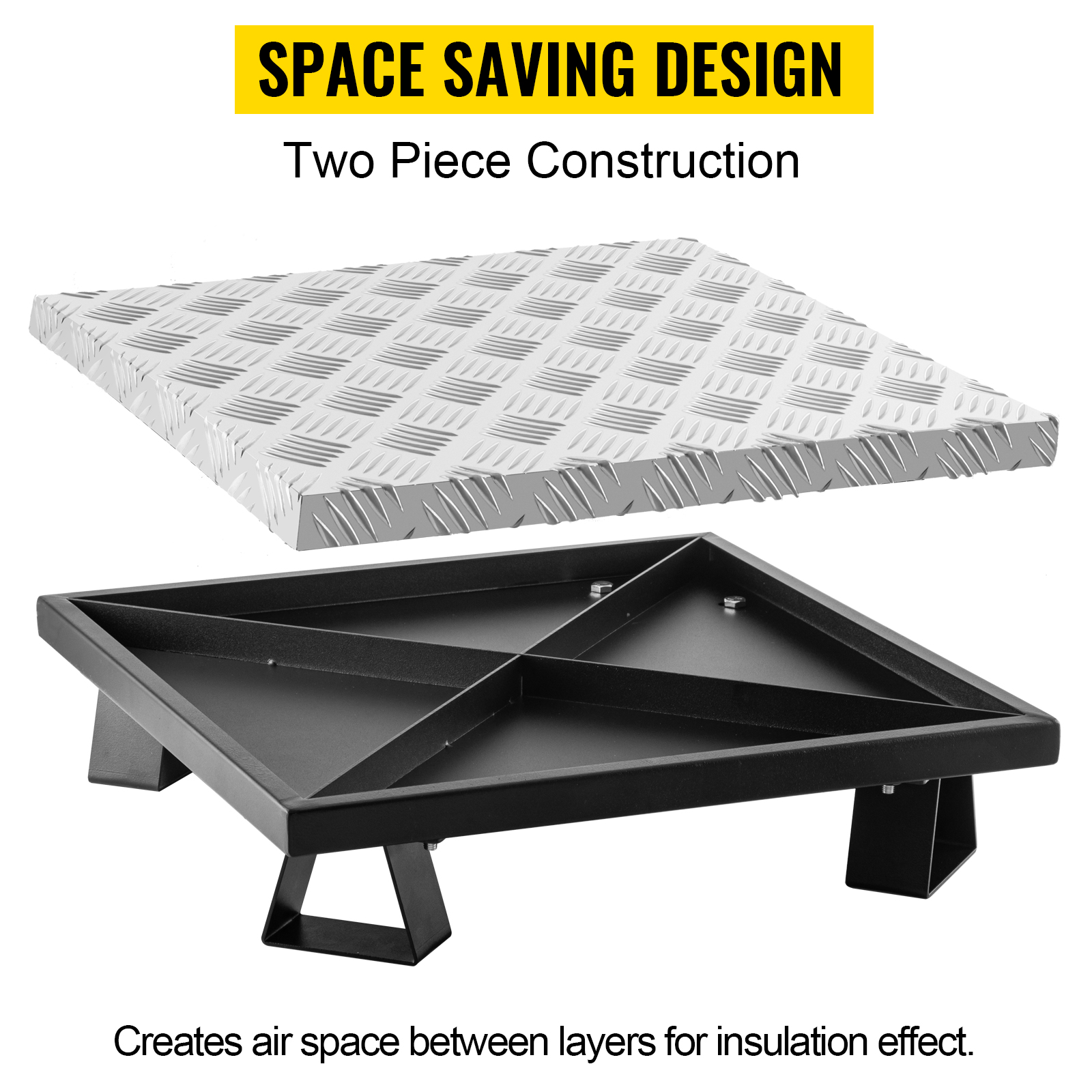 Vevor Fire Pit Heat Shield 20x20 Inch Fire Pit Mat Carbon Steel Deck