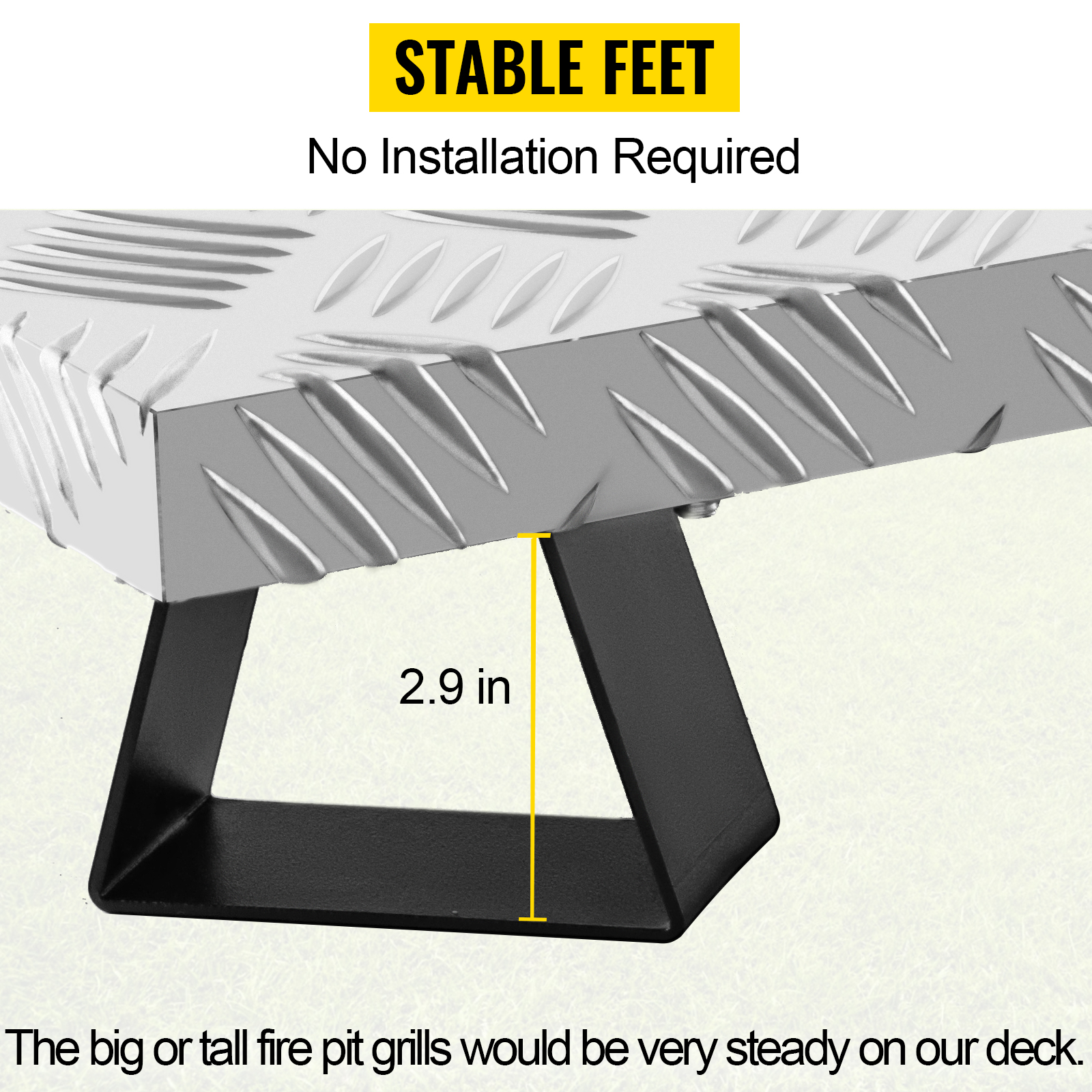 Vevor Fire Pit Heat Shield 20x20 Inch Fire Pit Mat Carbon Steel Deck