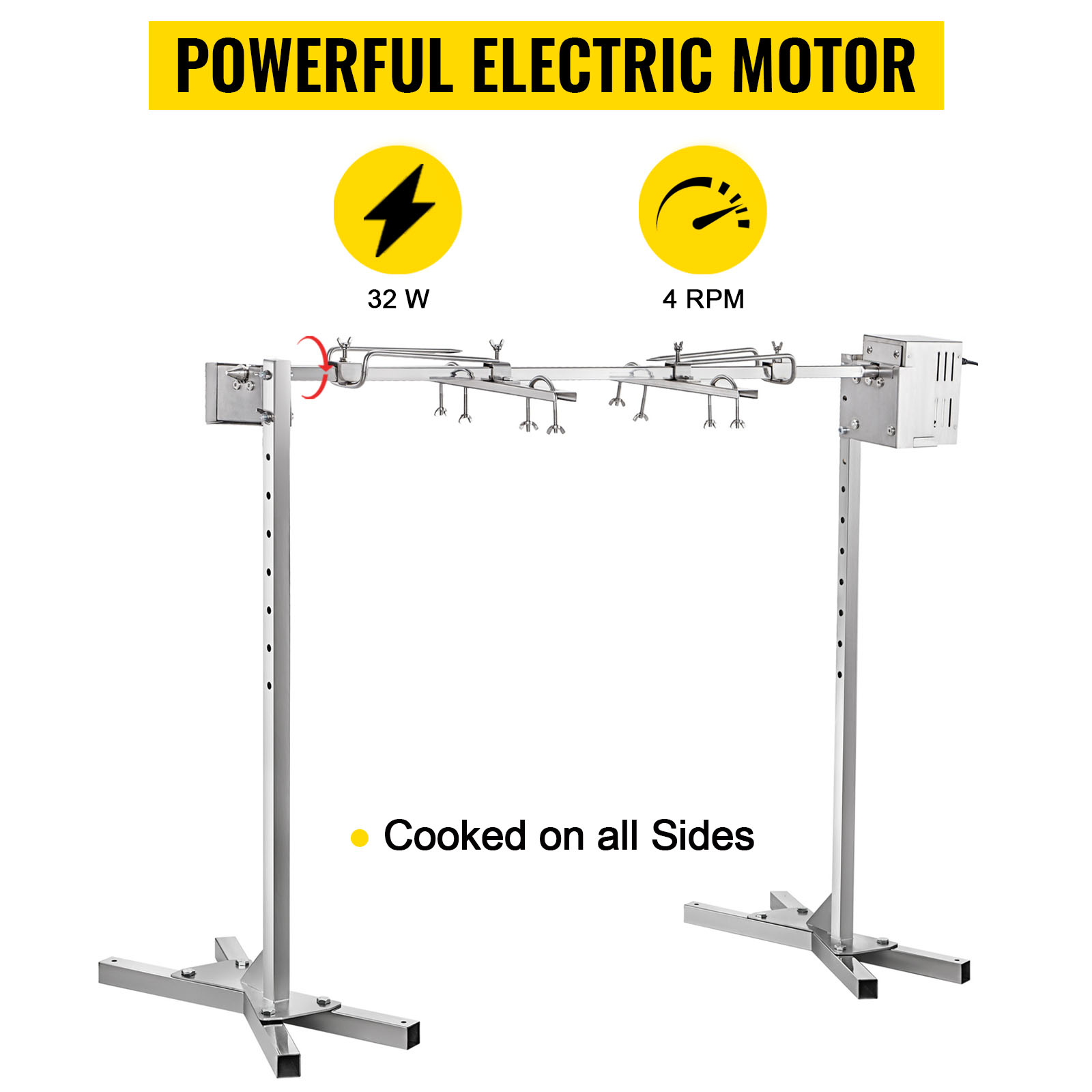 VEVOR 46'' Electric BBQ Rotisserie Grill Kit，Max Capacity 90 LB