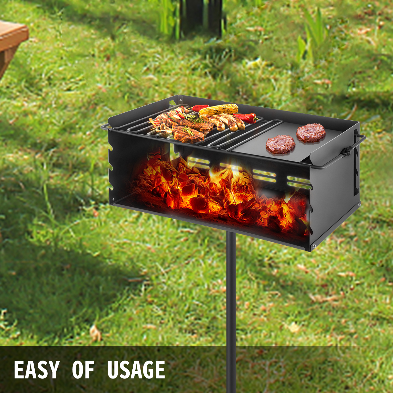 | 42 cm Ø BBQ Gril à charbon de bois grill barbecue rond grill barbecue grill barbecue sur pieds fête et camping pour jardin 