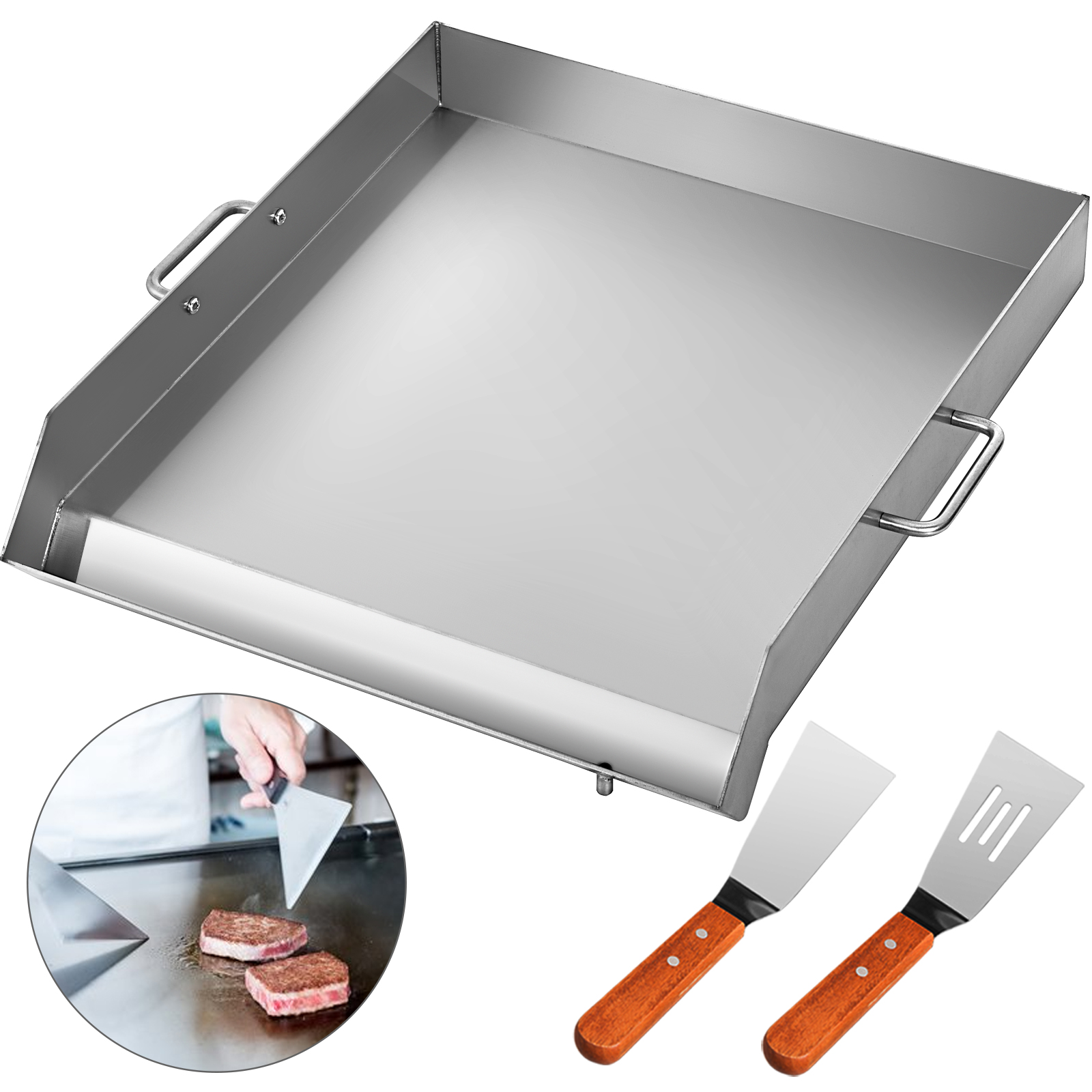 Details about   18" X 16" Stainless Steel Griddle Flat Top Grill Griddle For Triple BBQ Stove