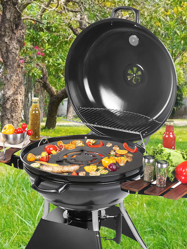Barbecue Plate, Multifunctional with Handles Iron Portable Korean Style  Frying Pan for Pancake Baking Cookie Outdoor Restaurant Kitchen , Diameter