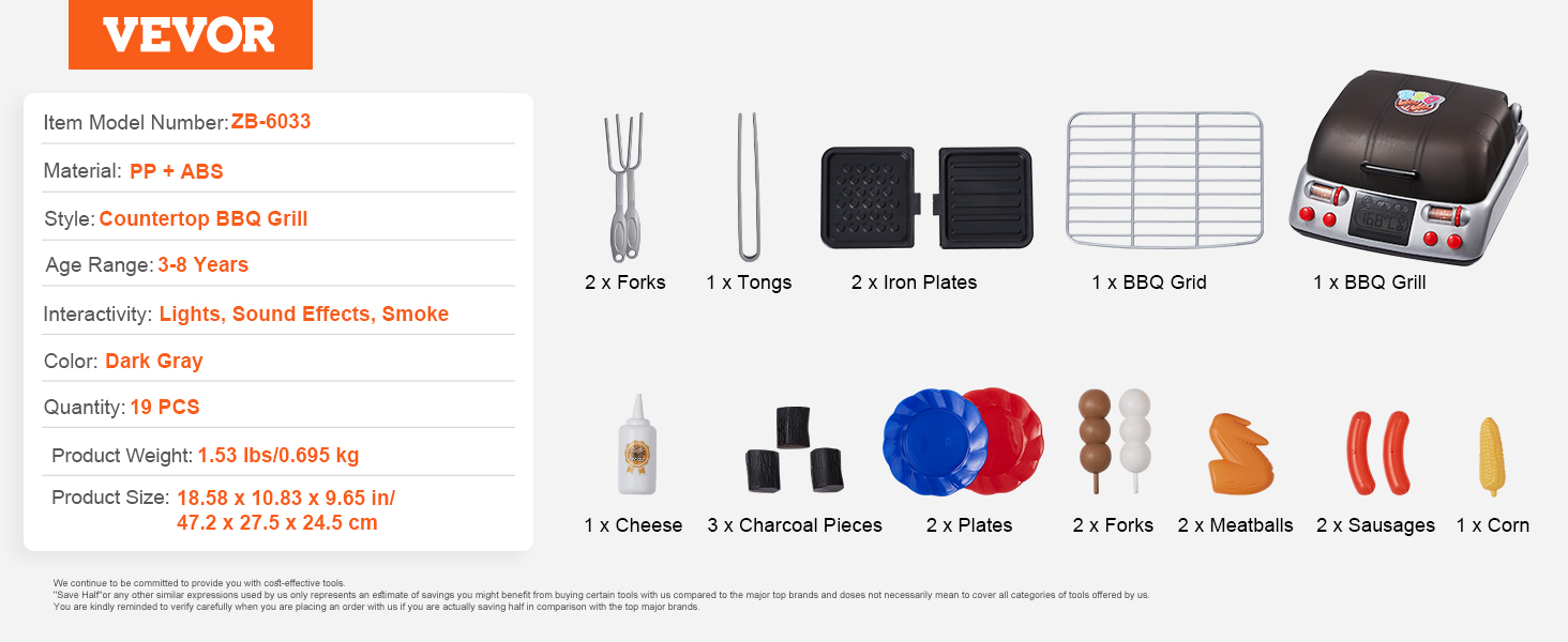 VEVOR Jouet Barbecue Grill Set, 19 PCS, Ensemble de Jouets | FindTheDeal VEVOR Jouet Barbecue Grill Set, 19 PCS, Ensemble de Jouets | FindTheDeal