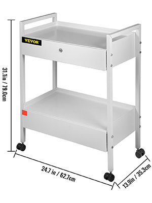 Lab Cart,2 Tiers,Steel