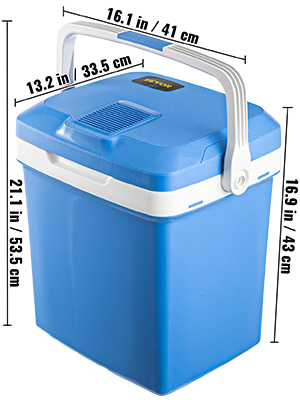 VEVOR Electric Cooler and Warmer, 28 Quart Portable Thermoelectric Fridge, Plug in Refrigerator with Collapsible Handle, 110V AC Home Power Cord & 12V Car Adapter for Camping Travel & Picnics