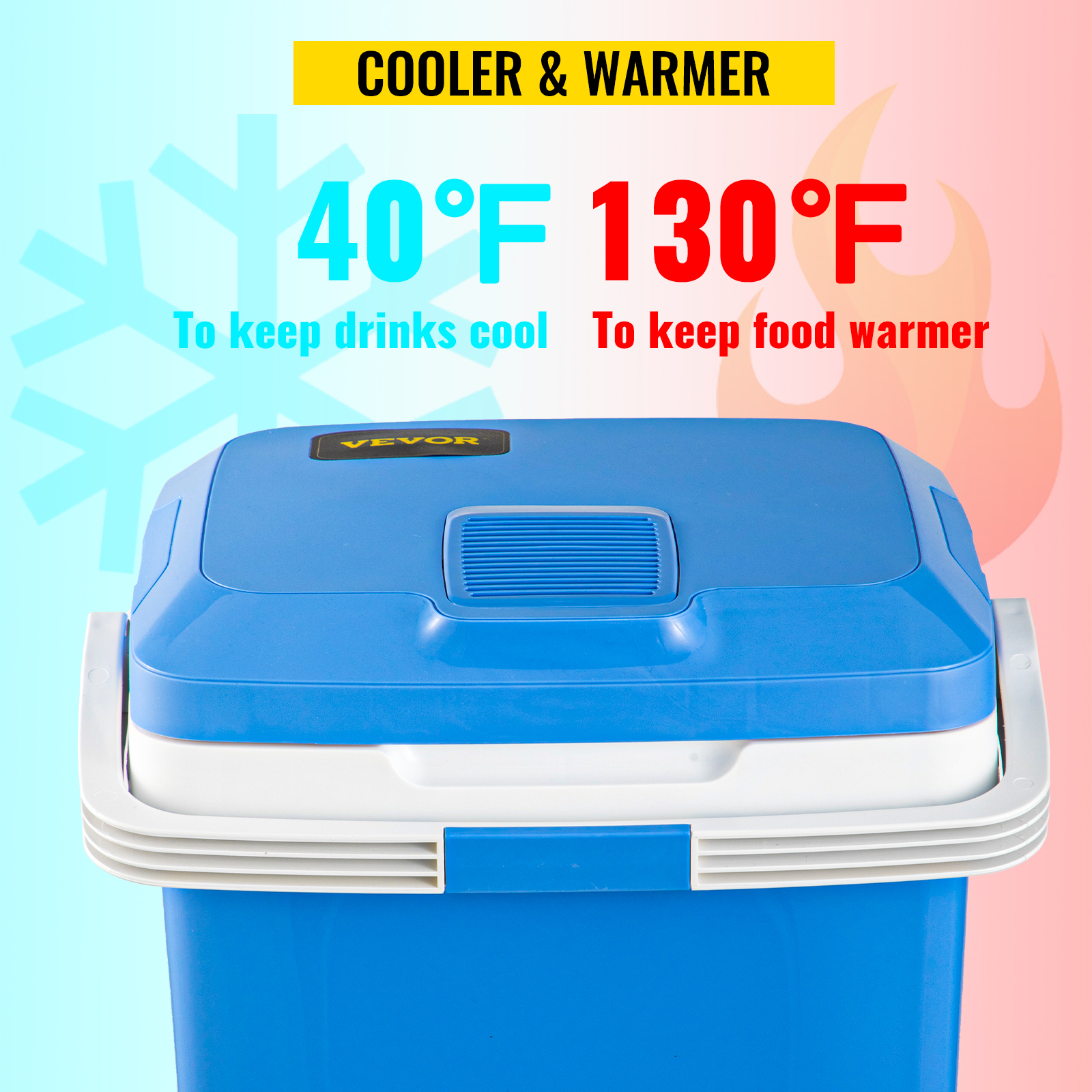 VEVOR Electric Cooler and Warmer, 28 Quart Portable Thermoelectric Fridge, Plug in Refrigerator with Collapsible Handle, 110V AC Home Power Cord & 12V Car Adapter for Camping Travel & Picnics