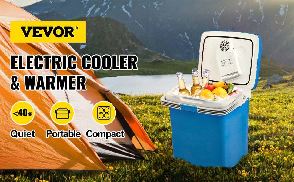 VEVOR Electric Cooler and Warmer Portable Car Fridge 26L/28Qt for Car