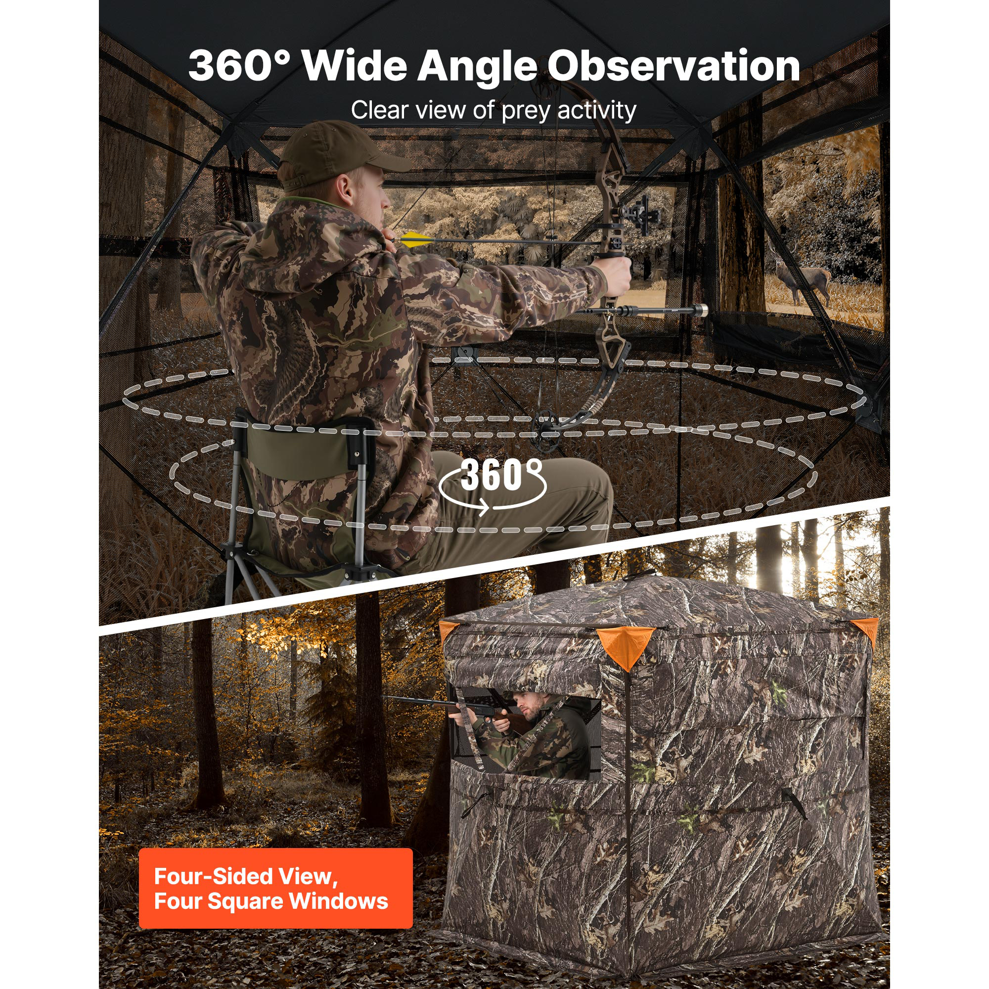 Uimoso Portable Hunting Blind for 1-7 People with Carry Bag for Deer ...
