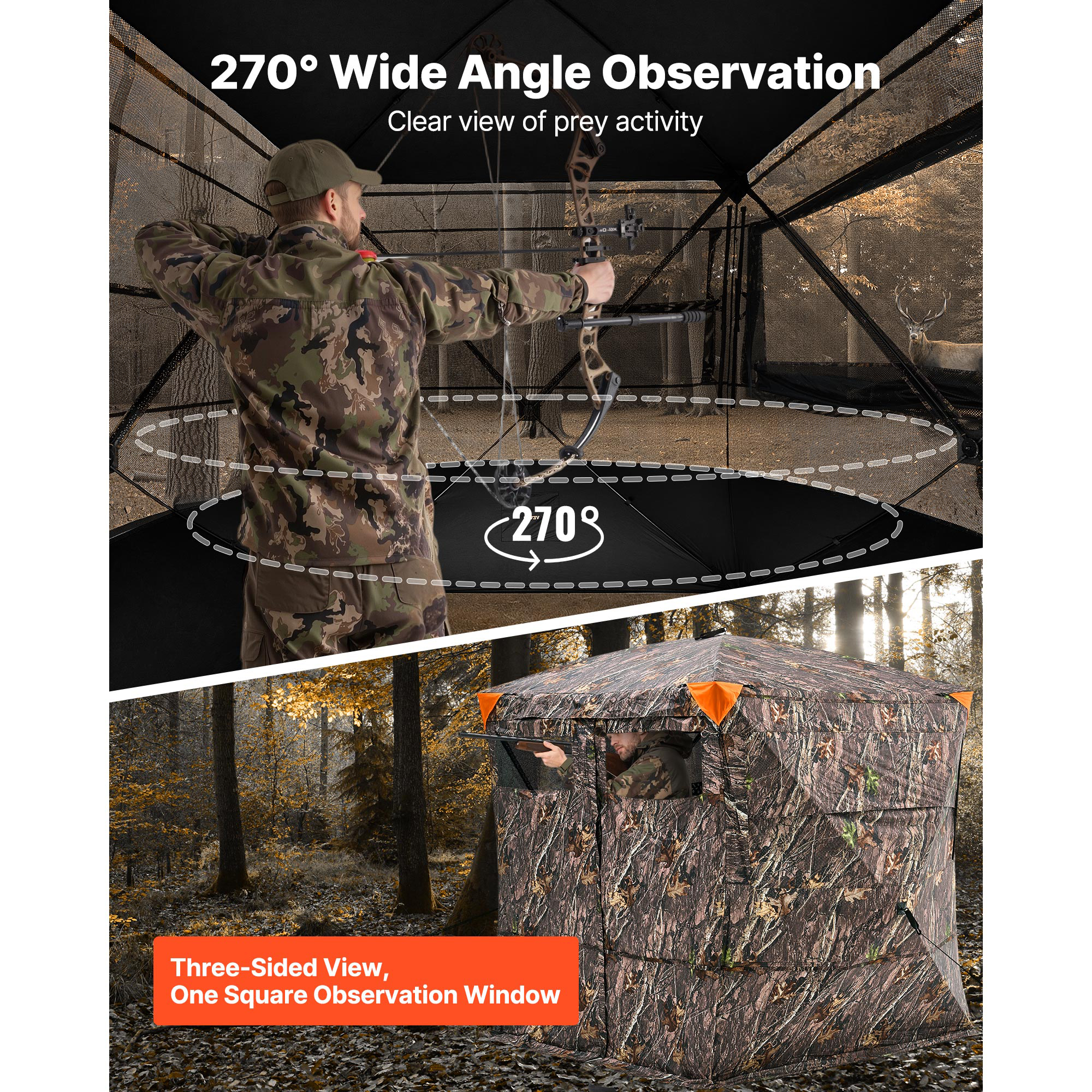 Uimoso Portable Hunting Blind for 1-7 People with Carry Bag for Deer ...